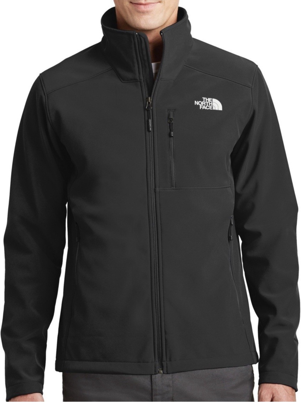 The North Face Men's Black Softshell Apex Full Zip Jacket Size XL